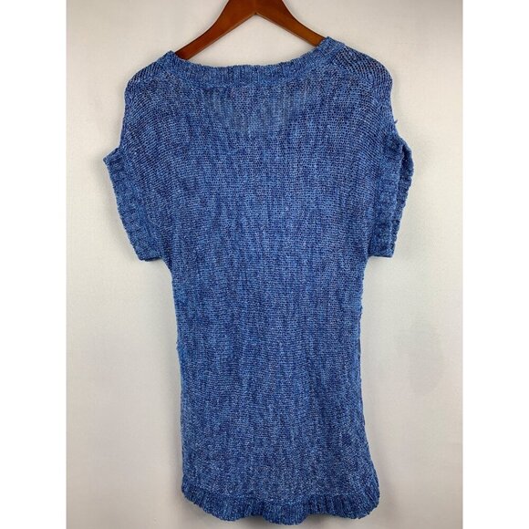 Twiggy London Womens Blue Textured Short Sleeve Knit Top XS - Picture 5 of 5